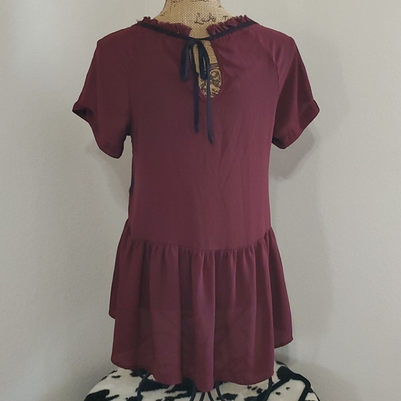 REWIND• Burgundy•black lace detail•Medium - Picture 2 of 6